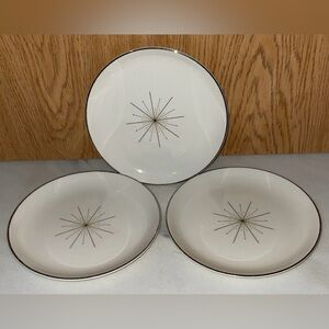 3 - Mid Century Modern Atomic Starburst 6 3/4 Inch Plates